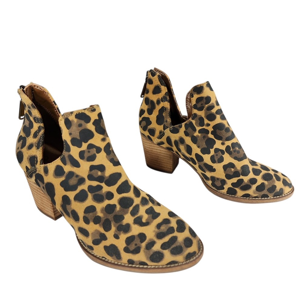 Blondo Leopard Print Ankle Booties sz 7M Women Neda Boots Waterproof‎ Leather